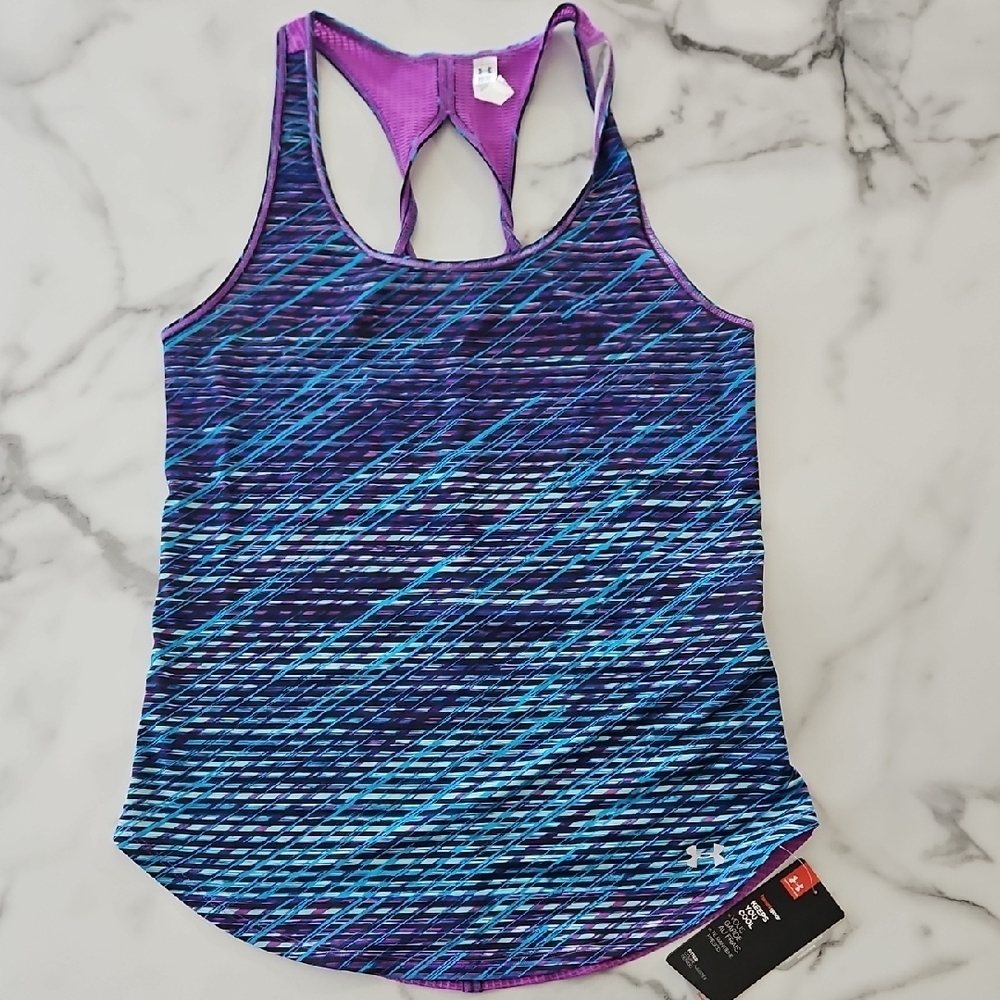 Under Armour Women's Purple and Blue Tank Top